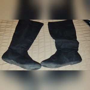 Black Suede Knee Boots Used 9W